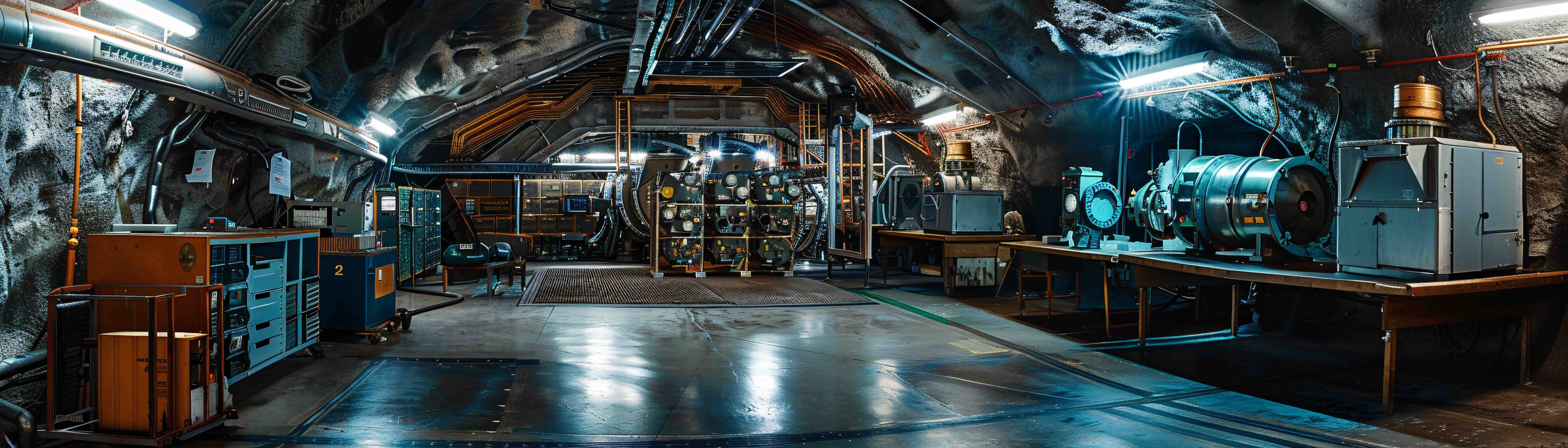 An underground lab where rare earth minerals are synthesized for top-secret military tech
